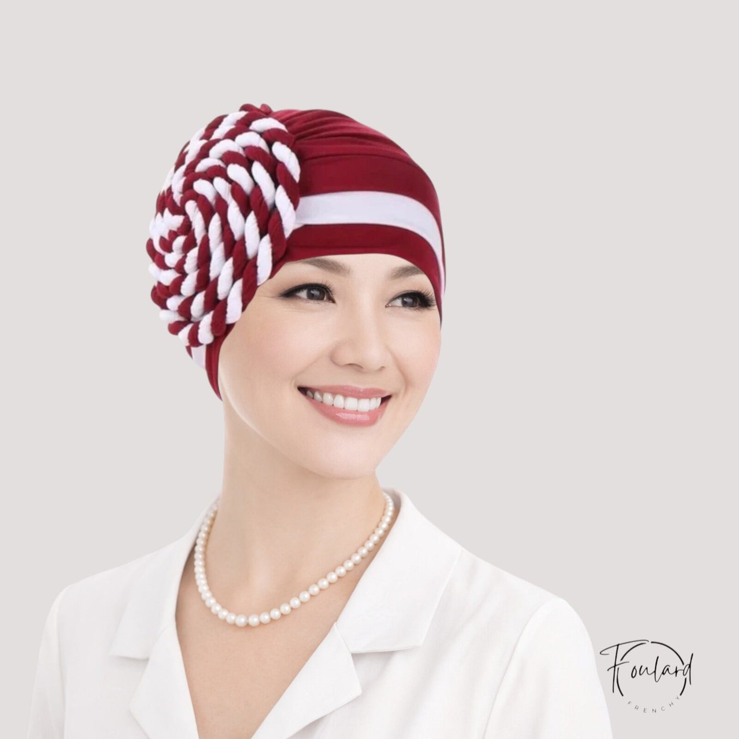 Foulard bonnet chimio rouge - Marinière