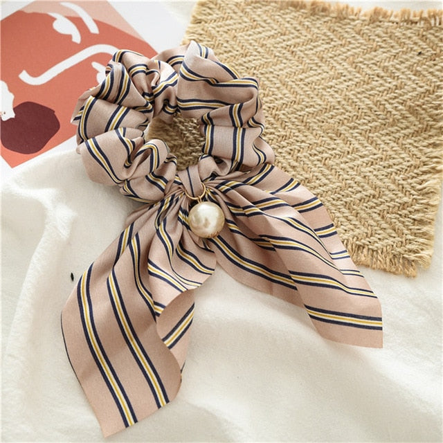 Chouchou Foulard Court Dragée Rayures