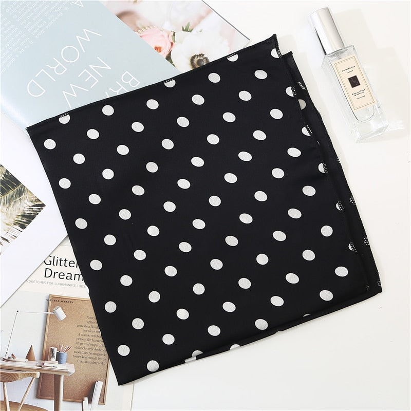 Foulard pour cheveux 50 - Noir à pois