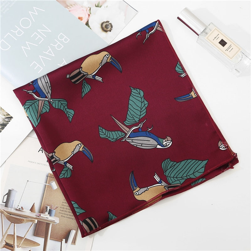 Foulard pour cheveux 50 bordeaux - Perroquets & Toucans