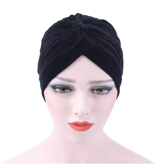 Foulard bonnet chimio noir - Velours