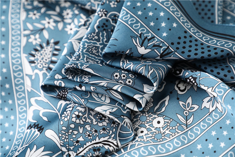 Foulard pour cheveux 70 bleu - Provençal