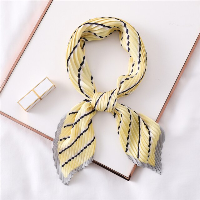 Foulard pour cheveux plissé jaune - Eséline