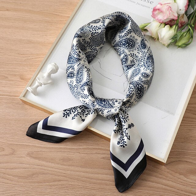 CHRISTINE Foulard cheveux Marine pastel