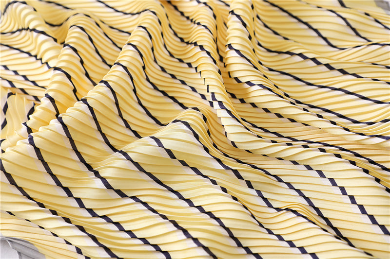 Foulard pour cheveux plissé jaune - Eséline