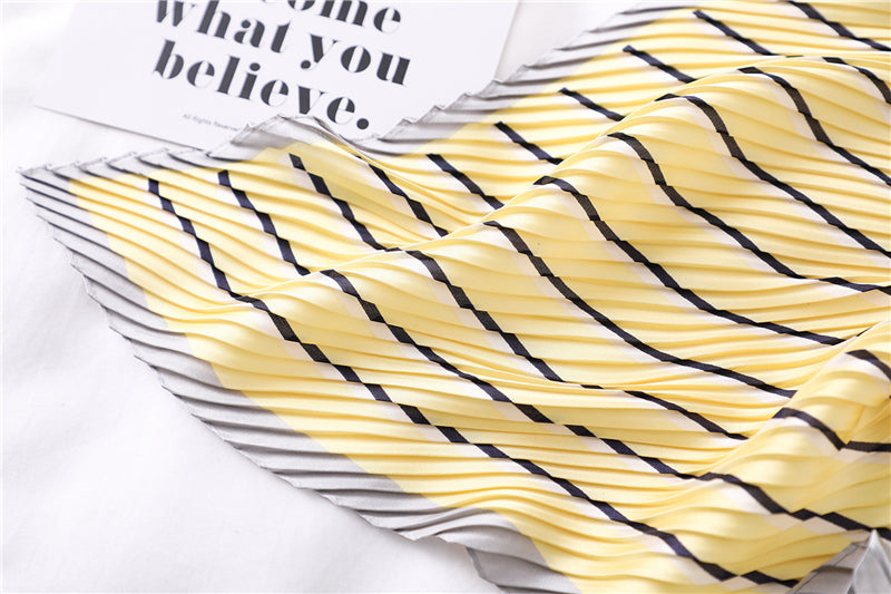 Foulard pour cheveux plissé jaune - Eséline