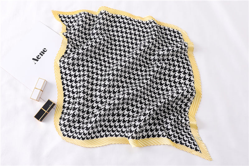 Foulard pour cheveux plissé jaune - Félixine