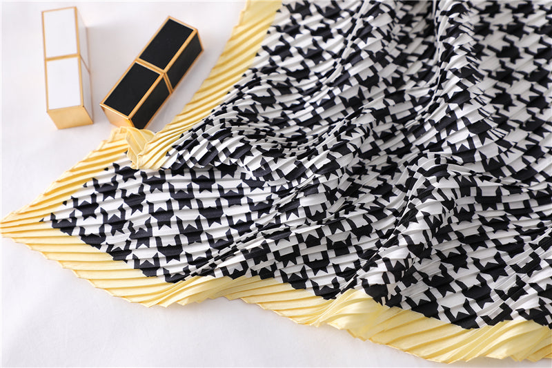 Foulard pour cheveux plissé jaune - Félixine