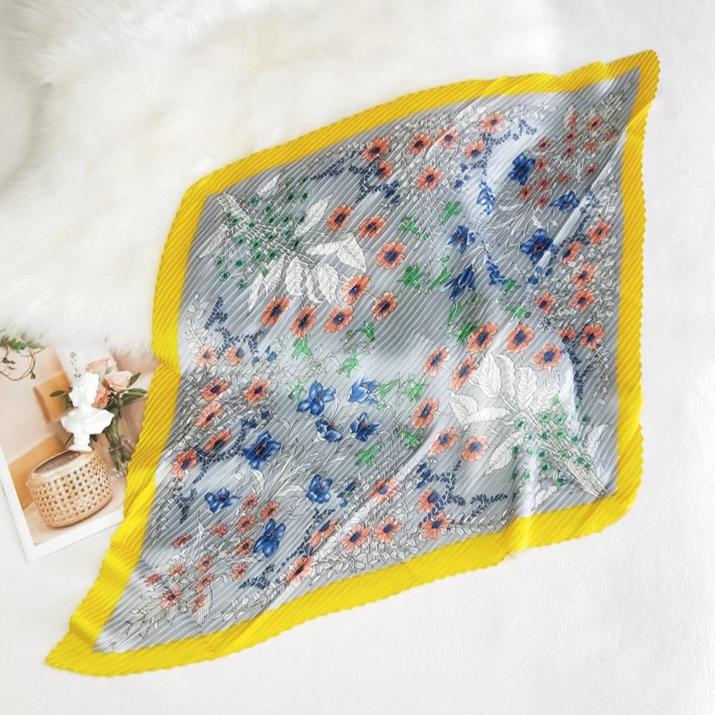 Foulard pour cheveux plissé jaune - Eponine