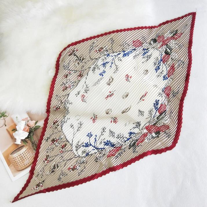 Foulard pour cheveux plissé rouge - Léonce