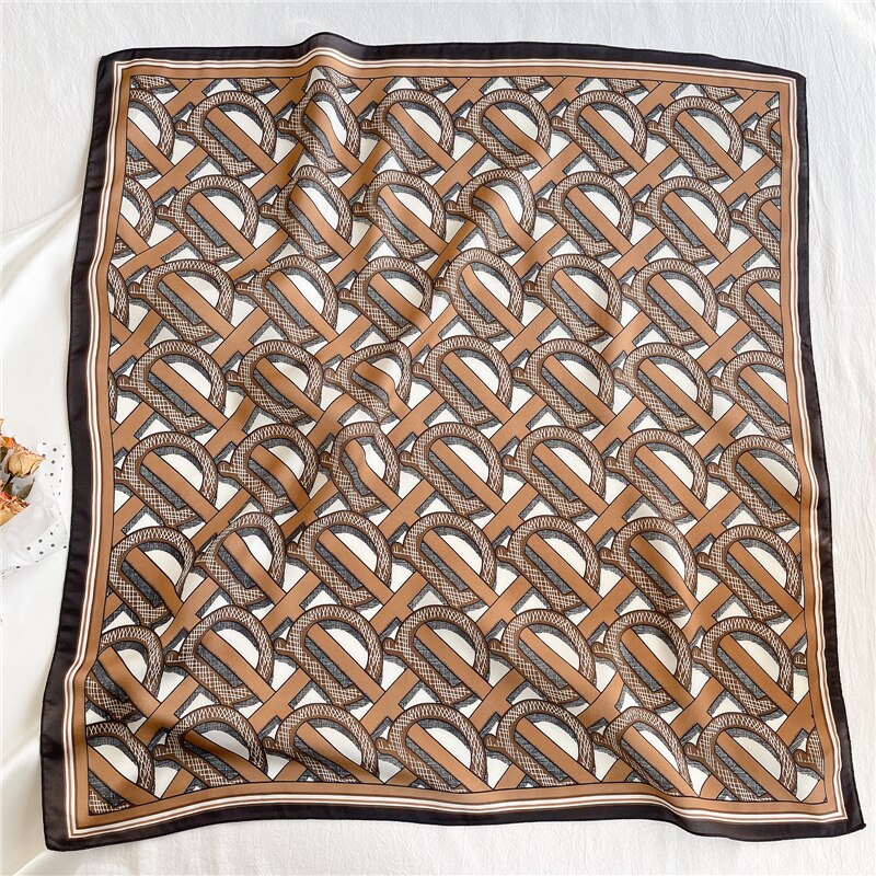 Foulard pour cheveux 70 brun - Lina