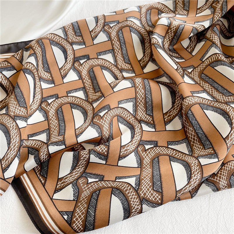 Foulard pour cheveux 70 brun - Lina