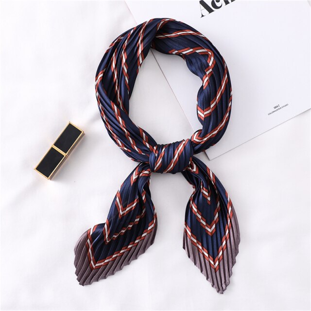 Foulard pour cheveux plissé marine - Zia