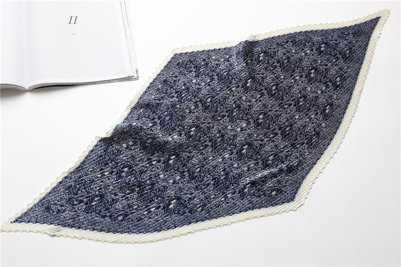 Foulard pour cheveux plissé bleu - Evilda