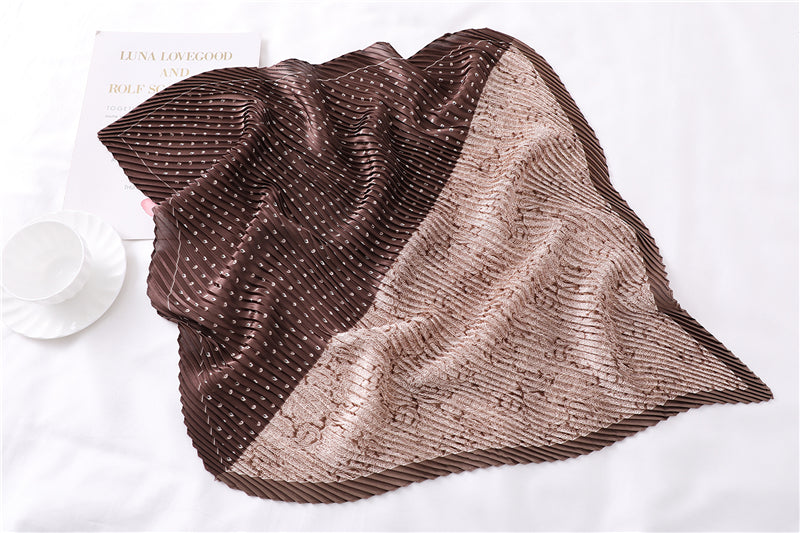 Foulard pour cheveux plissé brun - Edwina