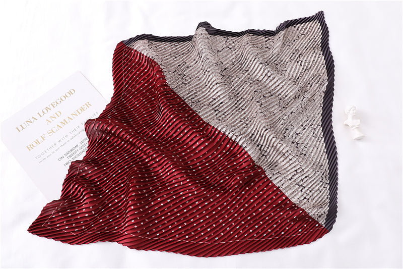 Foulard pour cheveux plissé bordeaux - Edwina
