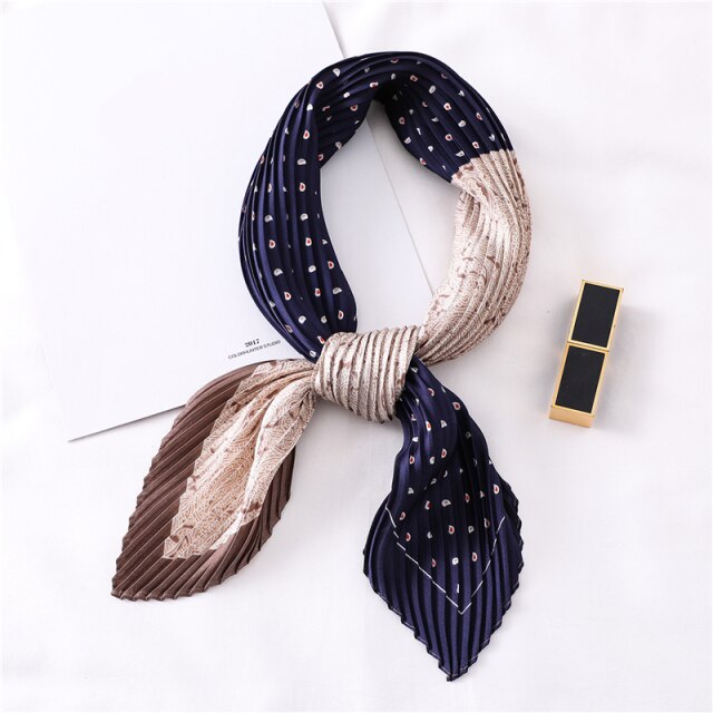 Foulard pour cheveux plissé marine - Edwina