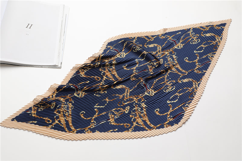 Foulard pour cheveux plissé bleu - Flavine