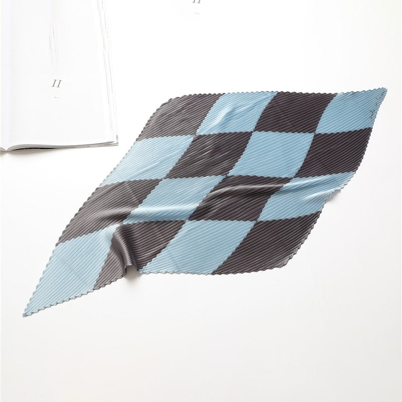 Foulard pour cheveux plissé bleu - Zulina