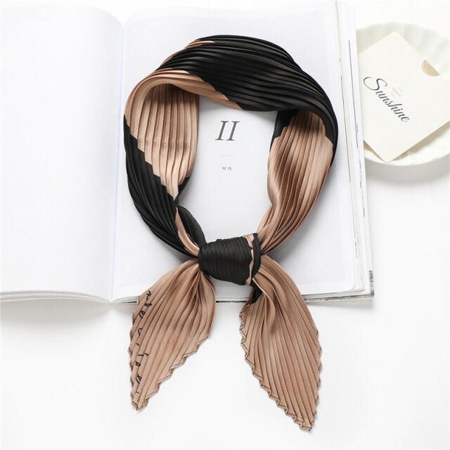 Foulard pour cheveux plissé brun - Zulina