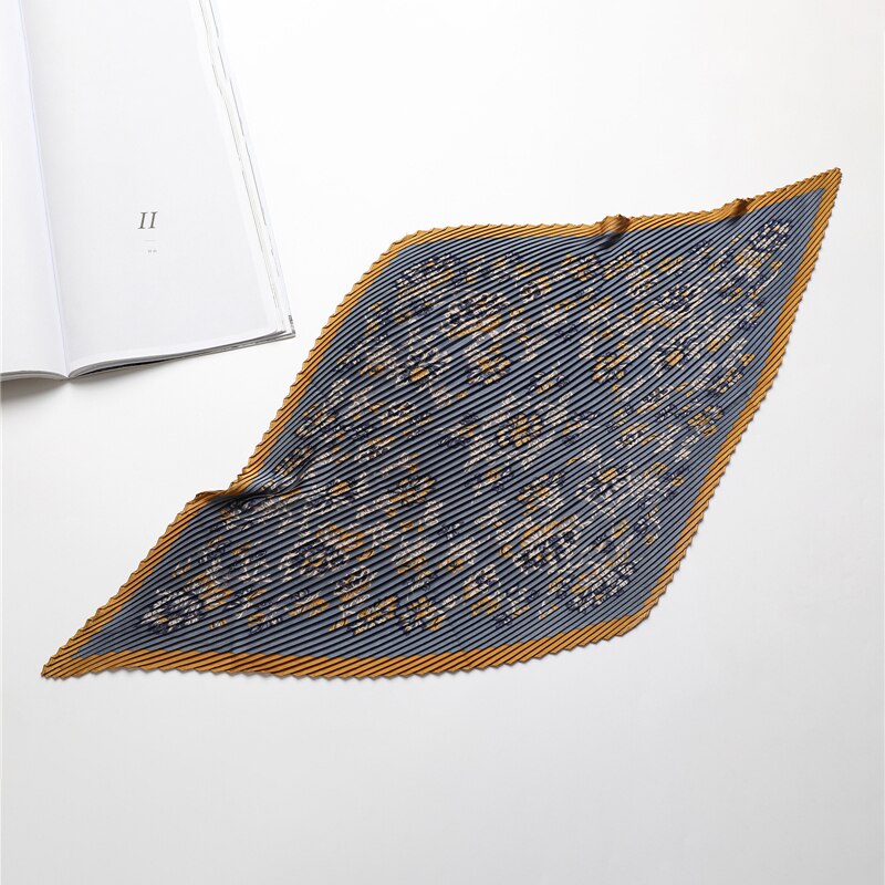 Foulard pour cheveux plissé gris - Xérine