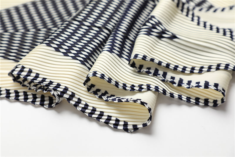 Foulard pour cheveux plissé bleu - Zéléna
