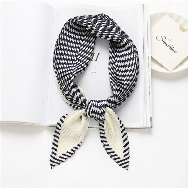 Foulard pour cheveux plissé bleu - Zéléna