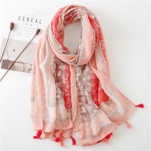 Foulard pour femme 180 rose - Lena