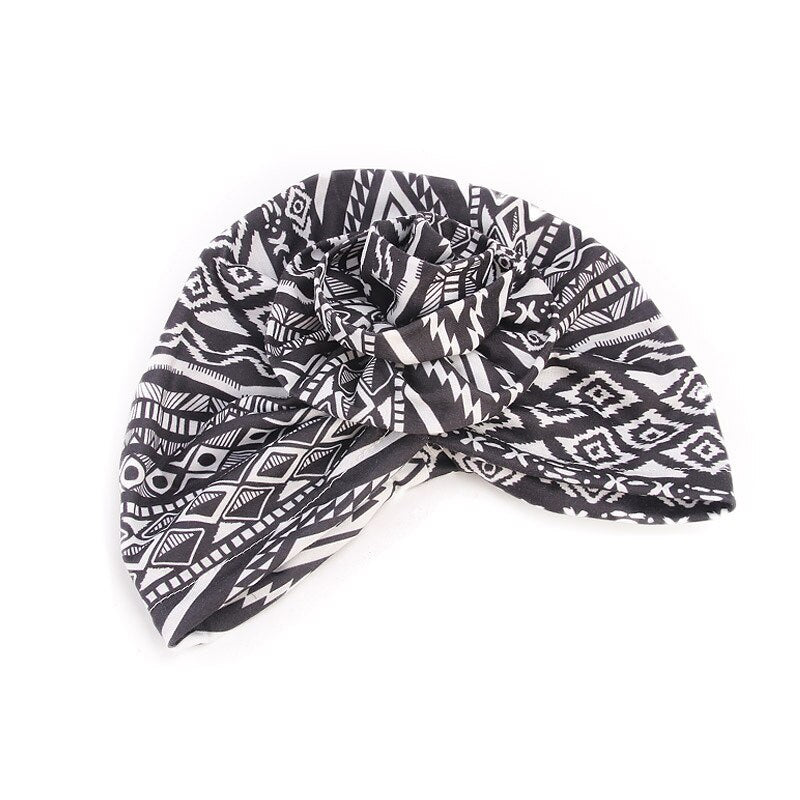 Foulard turban chimio noir - Ezéphérine