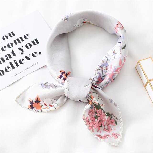 Foulard pour cheveux 50 gris - Printanier