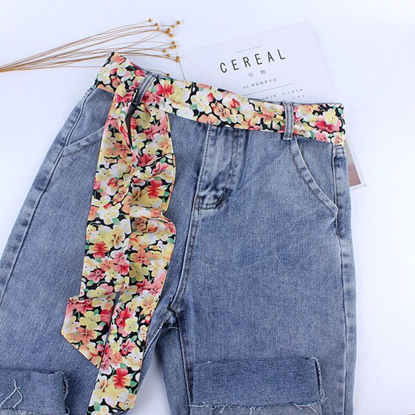 Ceinture Foulard Femme Pantalon Robe Multicolore à motifs