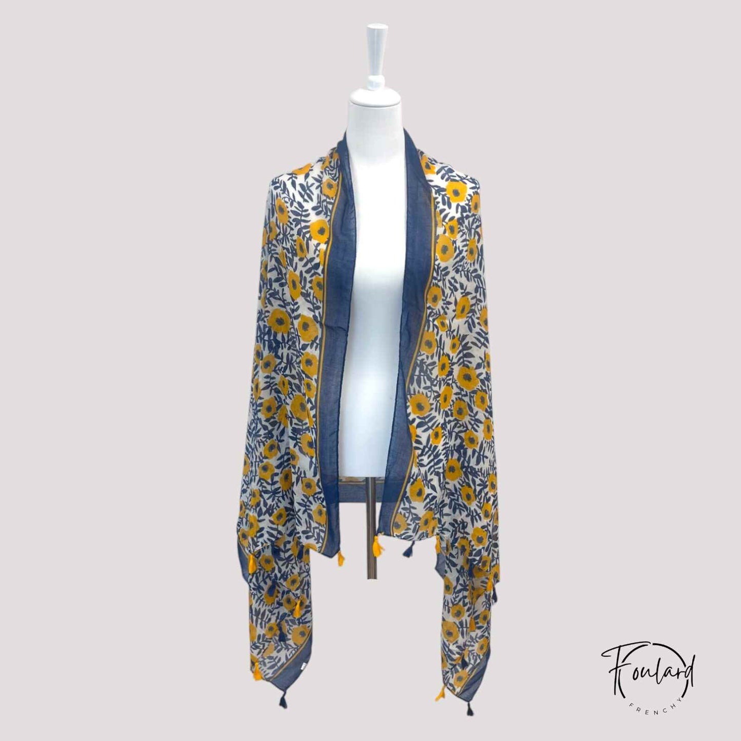 Foulard pour femme 180 bleu - Sylvia