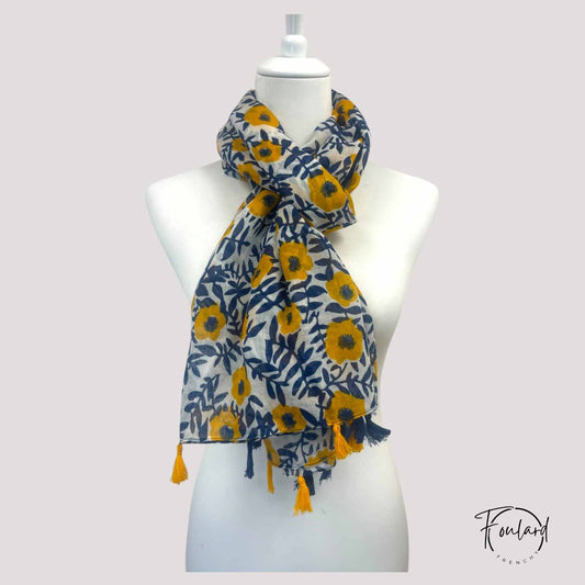 Foulard pour femme 180 bleu - Sylvia