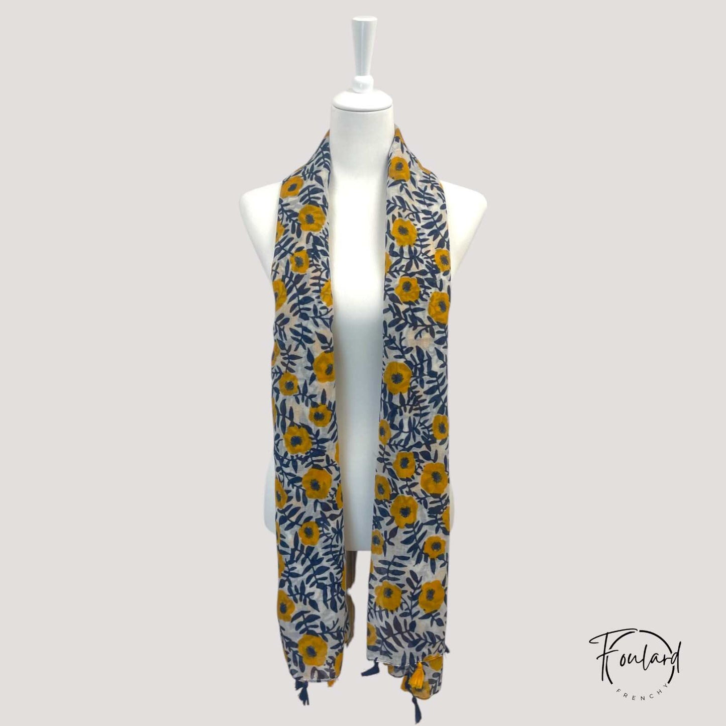 Foulard pour femme 180 bleu - Sylvia