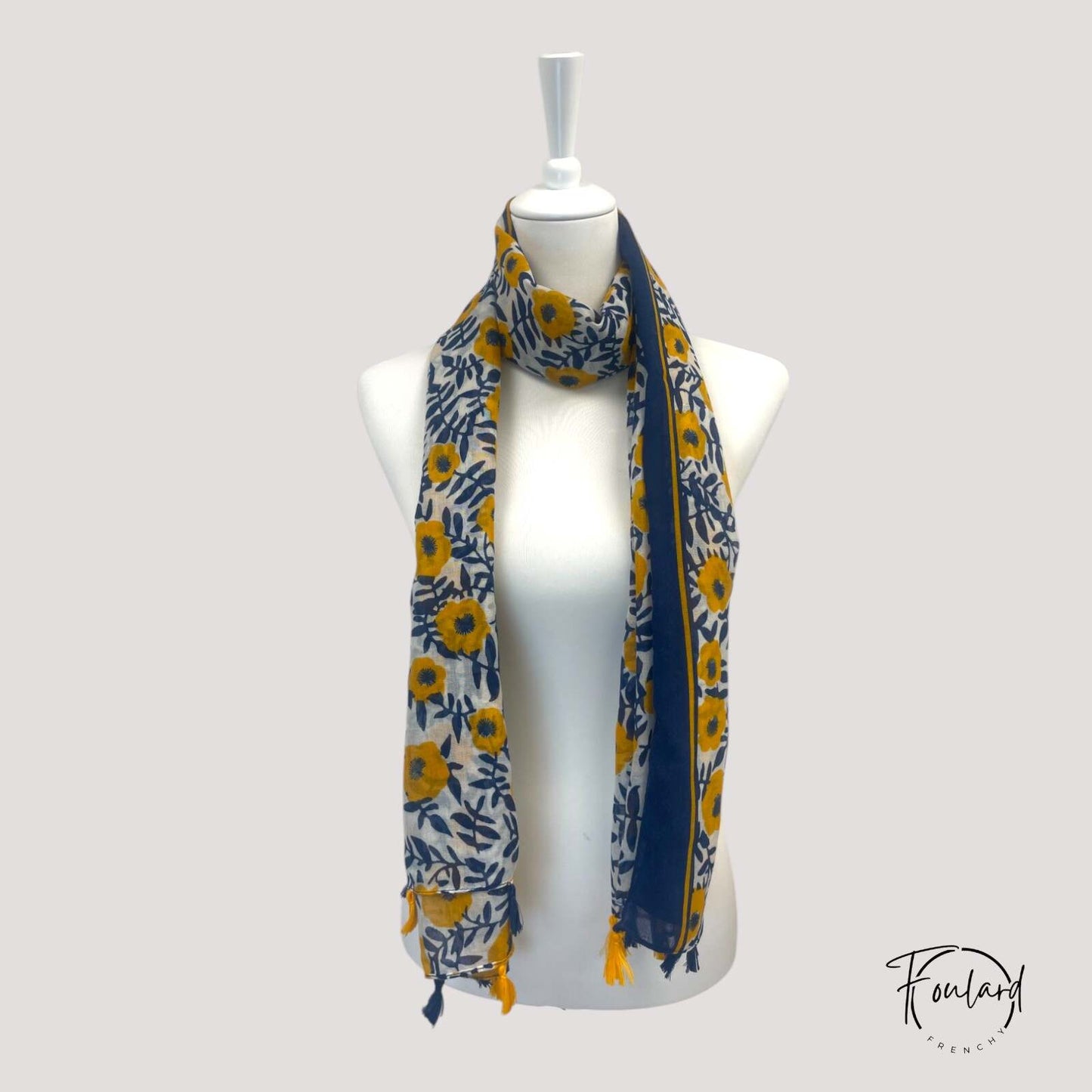 Foulard pour femme 180 bleu - Sylvia