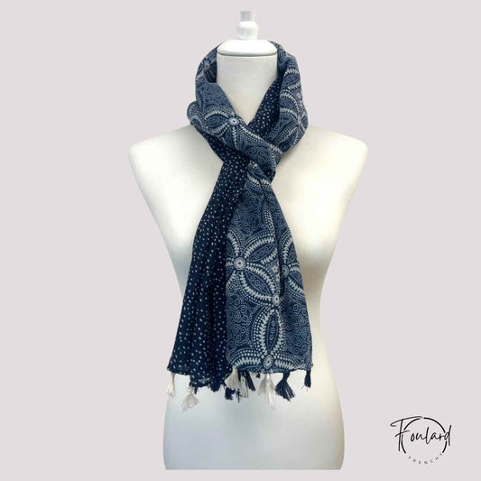Foulard pour femme 180 bleu - Tora