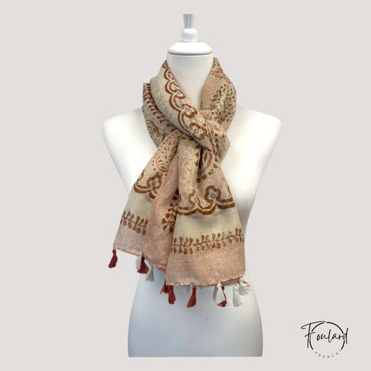 Foulard pour femme 180 rose - Sigrun bohème