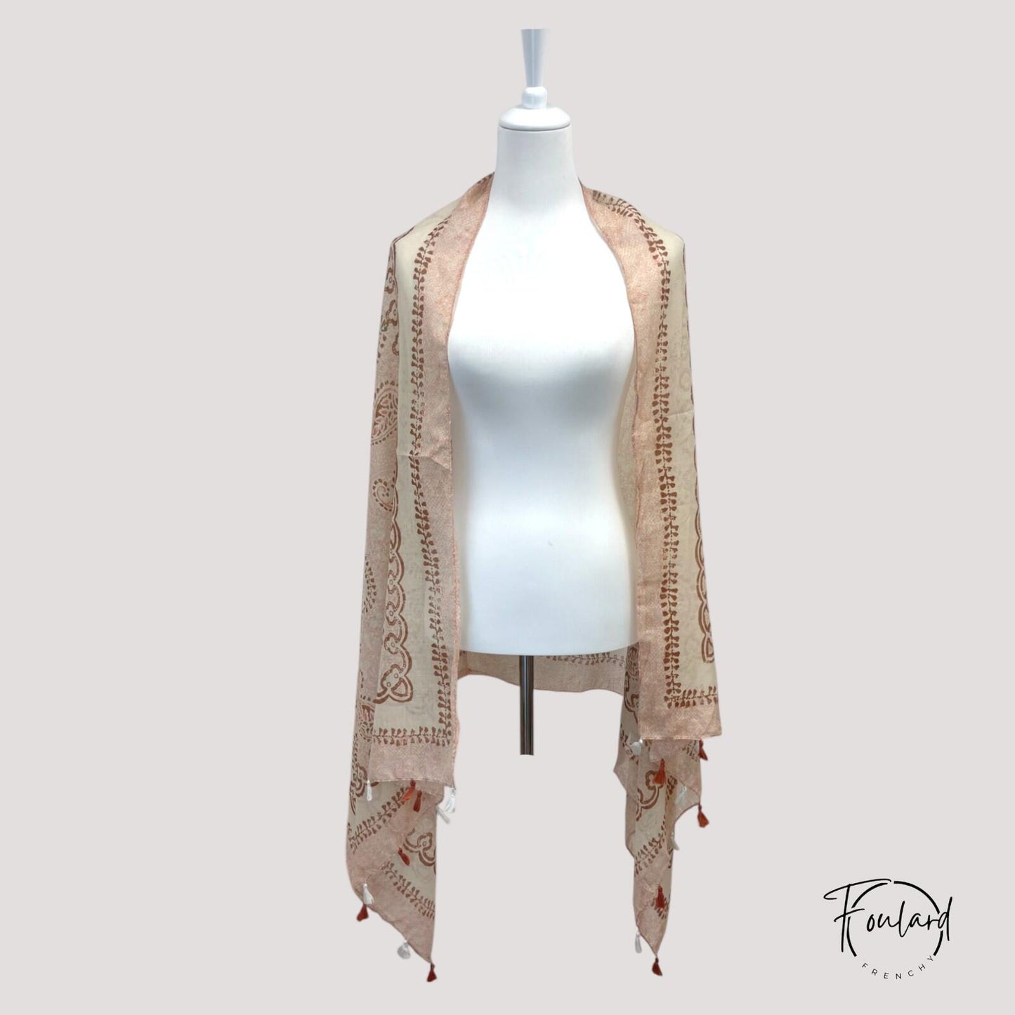 Foulard pour femme 180 rose - Sigrun bohème