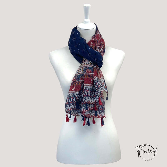 Foulard pour femme 180 bleu - Alfsigre bohème