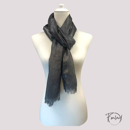 Foulard femme noir pailleté