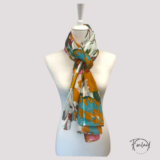 Foulard femme floral multicolore