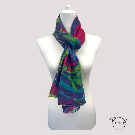 Foulard à motif jungle multicolore