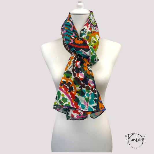 Foulard coloré imprimé mandala multicolore