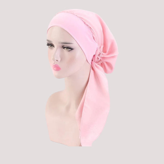 CÉCILE Foulard long chimio rose - Uni