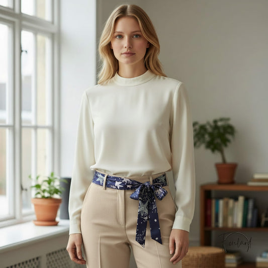 Ceinture foulard bleu nuit étoilée