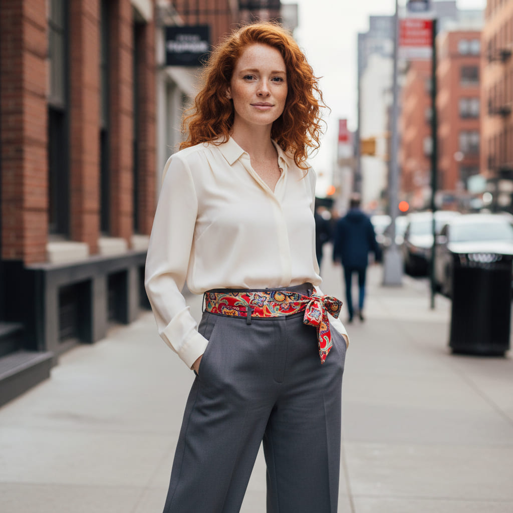 Ceinture foulard rouge à motifs bohème