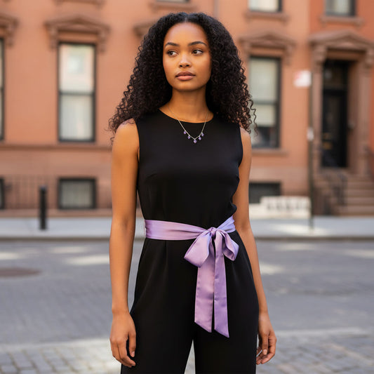 Ceinture foulard violet lavande