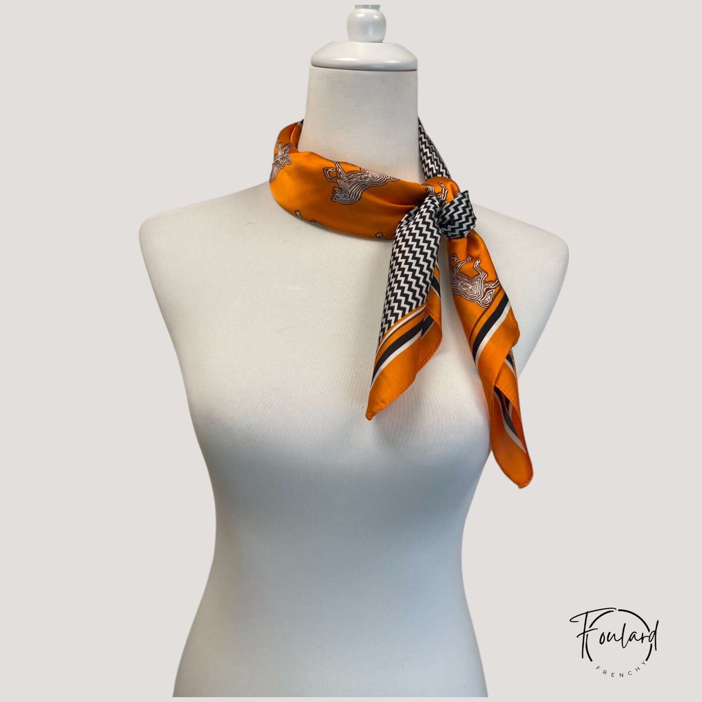 Foulard pour cheveux 70 orange - Perséphone
