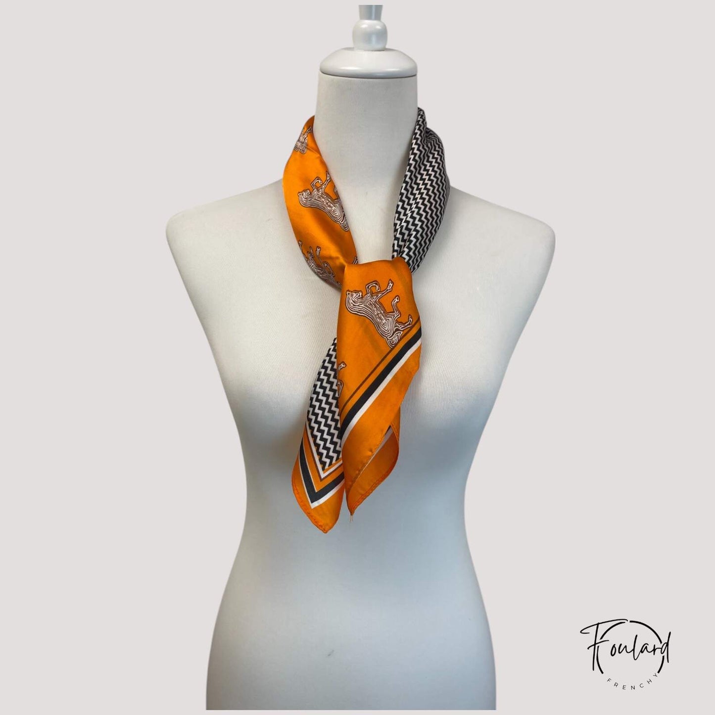 Foulard pour cheveux 70 orange - Perséphone