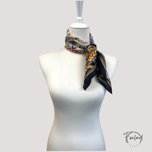 AUXANE Foulard Cheveux Femme Carré Soie